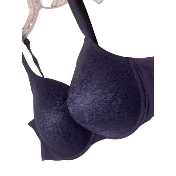 Lane Bryant Cacique 48DD Navy Lace Boost Plunge Bra With Adj Straps Comfortable - Picture 2 of 16